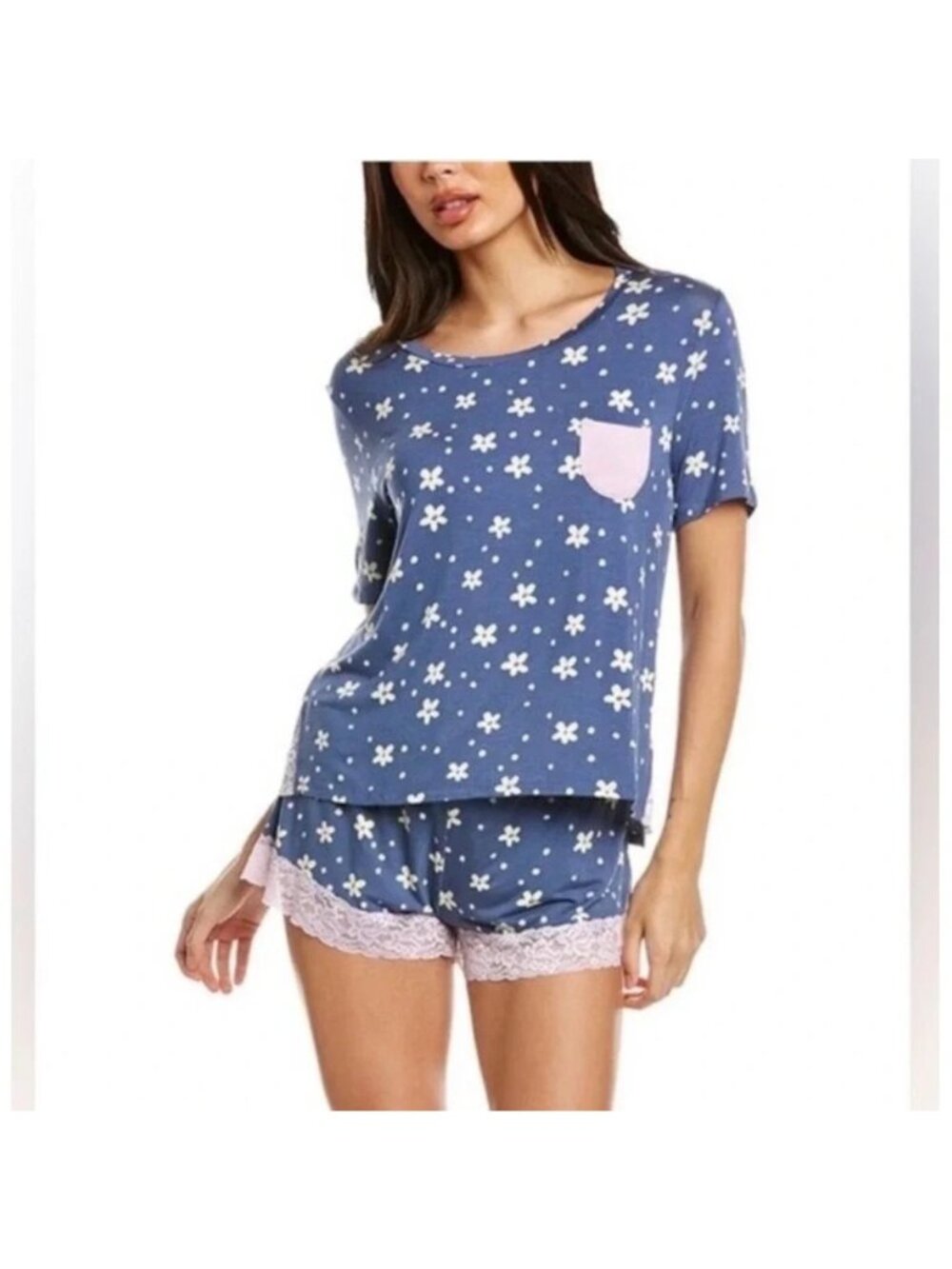 Honeydew Intimates Women's Night Floral Something Sweet Shortie Set Blue S NWT